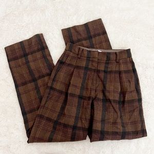 Babaton Aritzia Wool Blend Plaid Nightscape Pant